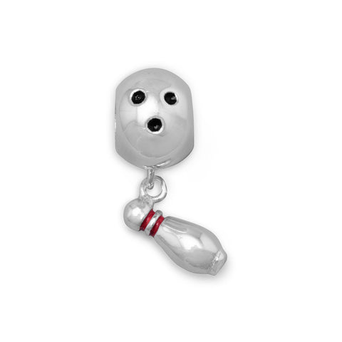 Bowling Ball with Pin Charm Bead