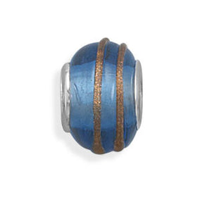 Blue and Gold Glass Bead