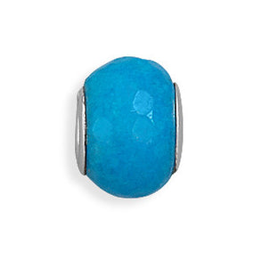 Faceted Blue Dyed Jade Bead