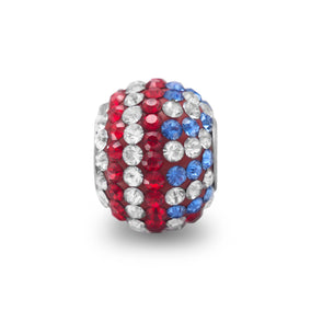American Flag Crystal Bead