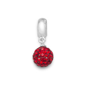 Red Crystal Ball Charm Bead