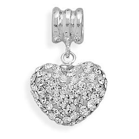 Clear Crystal Heart Charm Bead
