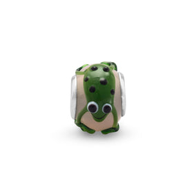 Light Pink and Green Frog Bead