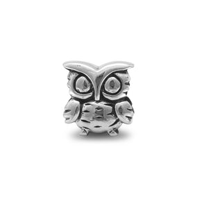 Oxidized Owl Bead