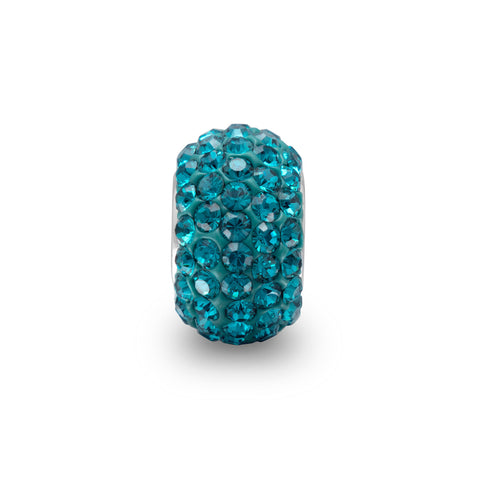 Blue Pave Crystal Bead