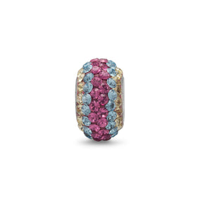 Pink, Blue and Yellow Crystal Bead