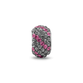 Grey and Pink Crystal Bead