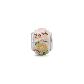 Yellow Flower Ceramic Bead
