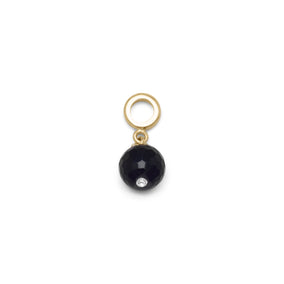 14 Karat Gold Plated Black Onyx Charm Bead