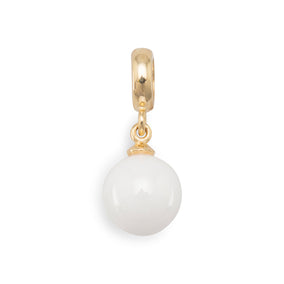 14 Karat Gold Plated Pearlescent Ceramic Charm Bead