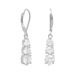 4/5/6mm CZ Lever Back Earrings