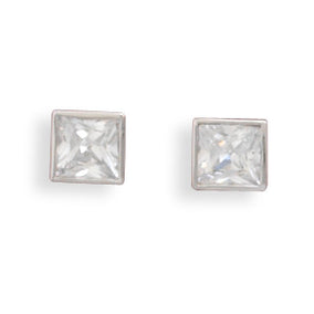 5mm Square CZ Post Earrings