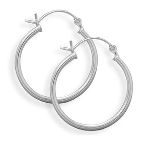2mm x 24mm Hoop Earrings with Click