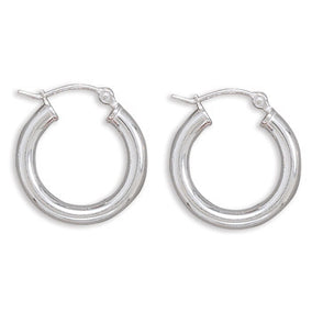3mm x 20mm Hoop Earrings with Click