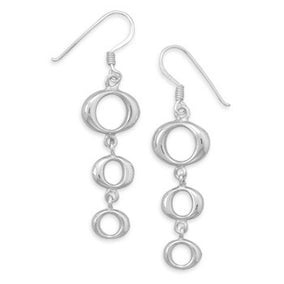 Triple Cut Out Oval Drop Earrings