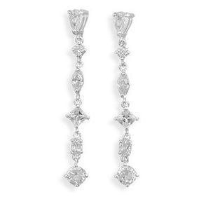 Pear/Round/Diamond/Marquise Shape CZ Post Earrings