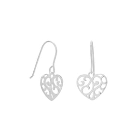 Cut Out Heart French Wire Earrings