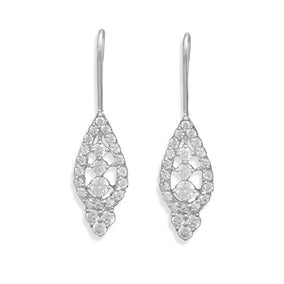 Rhodium Plated CZ Earrings on French Wire