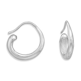 Puffed 3/4 Swirl Hoop Earrings