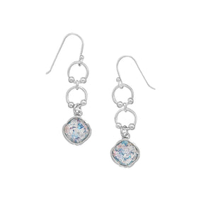 Ancient Roman Glass Drop Earrings on French Wire