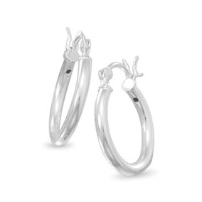 2mm x 16mm Round Tube Hoop Earrings