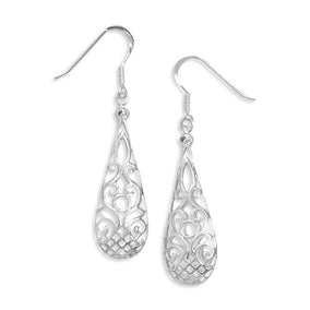 Puffed Filigree Earrings on French Wire