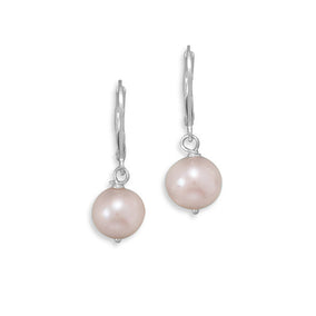 Cultured Freshwater Pearl Lever Back Earrings