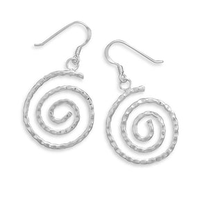 Hammered Spiral Earrings