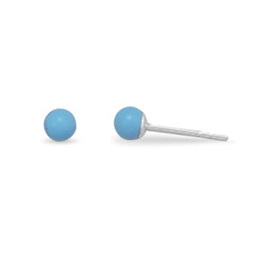 Reconstituted Turquoise Stud Earrings