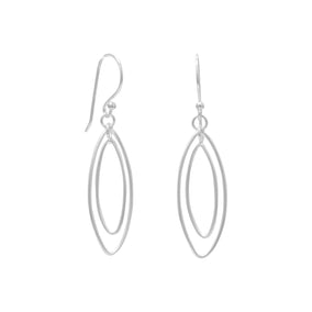 Double Marquise Drop French Wire Earrings