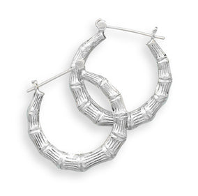 Bamboo Design Hoop Earrings