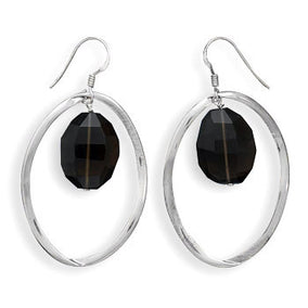 Oval Faceted Smoky Quartz Earrings