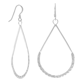 Hammered Pear Shape French Wire Earrings