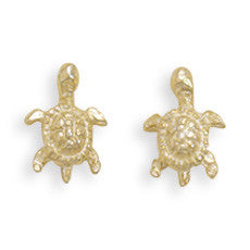 Gold Plated Turtle Stud Earrings