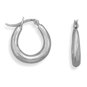 Graduated Oval Hoop Earrings
