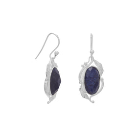 Oval Rough-Cut Sapphire Earrings