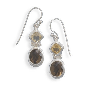 Lemon and Smoky Quartz Earrings