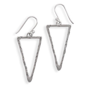 Oxidized Triangle French Wire Earrings