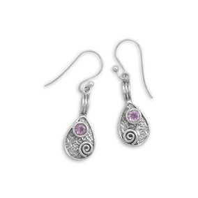 Pear Drop Earrings with Amethyst