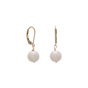 Cultured Freshwater Pearl 14/20 Gold Filled Lever Earrings