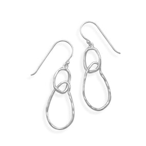 Sterling Silver Textured Link Drop Earrings