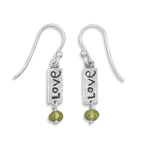 Oxidized "Love" Drop Earrings