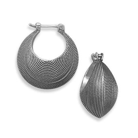 Oxidized Dot Pattern Hoops