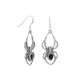 Oxidized Spider Earrings