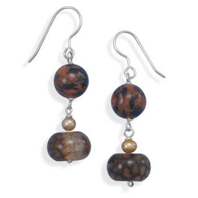 Goldstone and Agate Earrings
