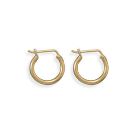 14 Karat Gold Plated 1.5mm x 13mm Hoops