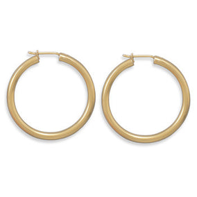 14 Karat Gold Plated 2.8mm x 32mm Hoops
