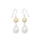Yellow and White Shell Base Pearl Earrings