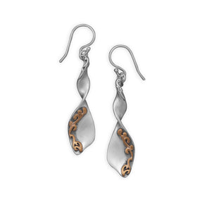 Matte Finish Earrings with Copper Accents