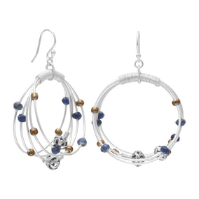 Sodalite and Glass Earrings